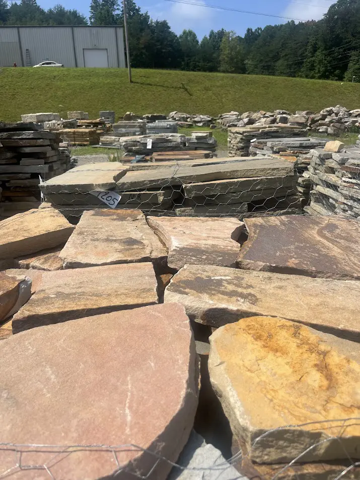 2 Inch Brown Flagstone in Stone Yard