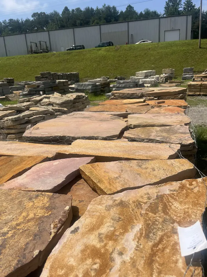 Regular Brown Flagstone in Stone Yard